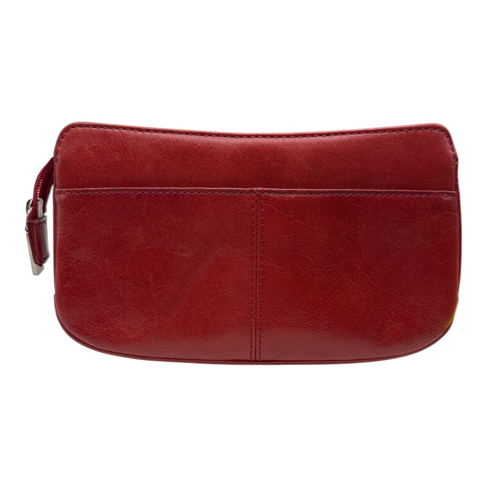 Hobo International Red Leather Hand Held Clutch EUC